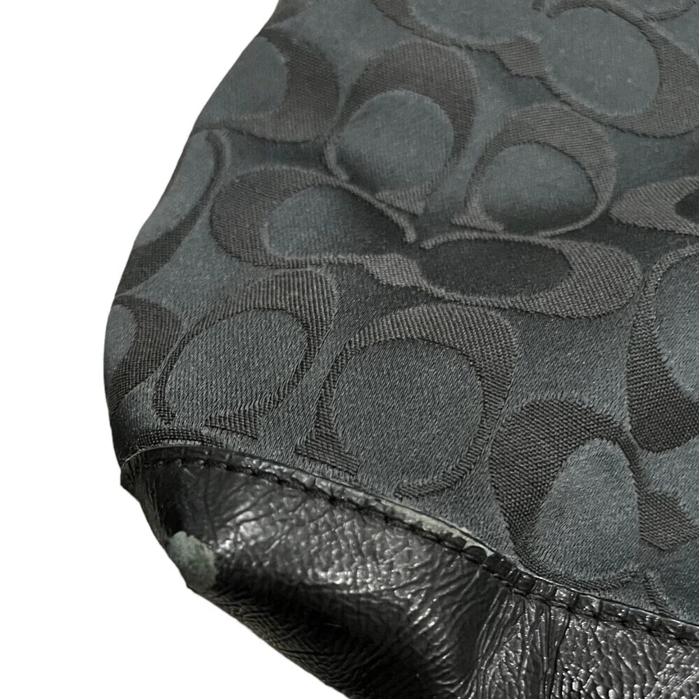 Coach Black Signature Fabric Ashley Handbag